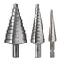 4241 HSS Large Step Drill Bits Set, 1/2", 7/8", & 1-3/8" for Hole Drilling in Iron, Copper, Aluminum, Wood