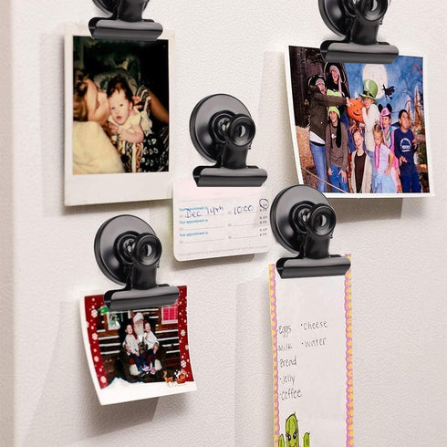 VNDUEEY 50 Pack Black Magnetic Clips, Refrigerator Magnets with Clips, Magnet Clips for Whiteboard at Home & Office