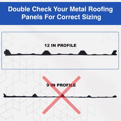 Duco 12 Inch Inside Profile (1 Pack) R Panel Foam Closure Strips for Metal Roofing Panels - 3 Feet Long, Black Rib Corrugated Metal Roof Foam Closure Strips