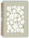 Boho Retro Daisy Floral Spiral Notebook, College Ruled 5.5×8.3 Inches Hard Cover Journal for Writing, Gifts for Women