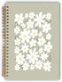 Boho Retro Daisy Floral Spiral Notebook, College Ruled 5.5×8.3 Inches Hard Cover Journal for Writing, Gifts for Women