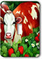 3dRose Dairy Cow in the Strawberry Patch single toggle switch