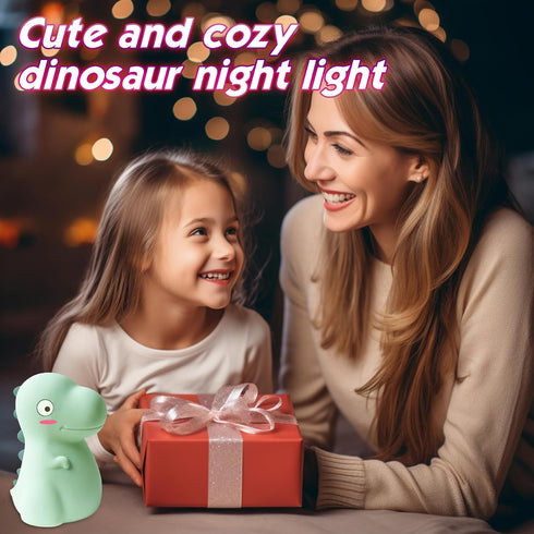 7 Dinosaur Night Light for Kids, Cute Silicone Night Light, Adjustable Color Breathing Dinosaur Lamp, Rechargeable USB