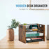 Wood Desk Organizer - 3 Tier Paper Organizer, File Organizer, Document Organizer for Office Desk Accessories