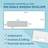 Summit 500 #10 #10 4 1/8 9 1/2, 500 Pack Blue Left Window Envelopes Self Seal -QuickBooks Invoices, Checks and Letter