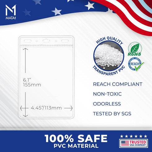 Mata1-USA Extra-Thick Plastic X-Large Vertical Card Protector, Clear, 4x6 Inch, 250 Pack
