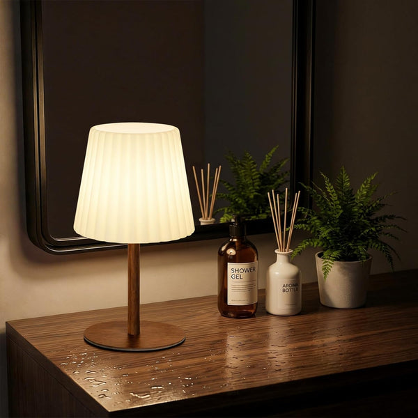 Heromind IP64 Waterproof Shower Table Lamp, Remote Control, RGB Color Changing + Neutral