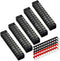 MILAPEAK 10pcs (5 Sets) 12 Positions Dual Row 600V 15A Screw Terminal Strip Blocks with Cover + 400V 15A 12 Positions