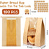 Rysnirs 100 14x8.3x3.5 Inches 100 PCS Large Paper Bread Bags with Tin Tie Tab Lock Homemade Bread Sourdough Bags
