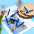 Suitable for 2-6 Years Old, Short Triangle Grip Thick Pencil, 8 Mini Wooden Pencils (Dark Blue, 5mm Thick Core)