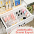8 2-Size Pcs Mixed Extendable Clear Drawer Organizer, All Adjustable Vanity Storage Box, Desk Drawer Organizer, Acrylic