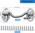 4 Pack 3" 16pcs Hook and Eye Gate Latch, Stainless Steel Rust-Resistant Barn Door Lock Cabin Hooks for Gate Shutters