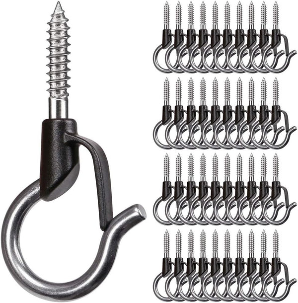 BeneLabel Pack of 40 Q-Hanger, Easy Release Christmas Lights Hanger Hooks for Outdoor Wire and Fairy Lights