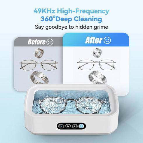 49KHz 3 650ML 304 Ultrasonic Jewelry Cleaner Machine: UltraSonic Cleaner with Cleaning Modes
