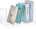 Suzile Clear Acrylic Magazine File Holder, Vertical Desk Organizer Book Rack for Paper Folder Office Accessories