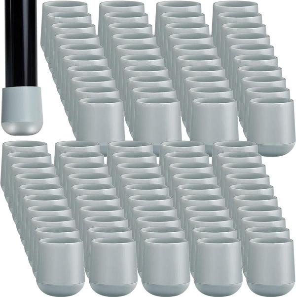 Taiyin 144 Pcs Folding Chair Leg Caps, 7/8 Inch Heavy Duty Plastic