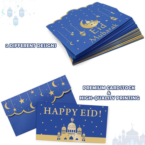 Set 24 Kitticcino Eid Money Envelopes Gift Card Holders for Ramadan Eid Mubarak Greetings Supplies Eid Holiday