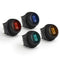 APIELE Waterproof Round Rocker Toggle Switch 2 Position DC 12V 20A ON-Off with LED Light SPST, 4Pcs KCD1-8-101NW (Four