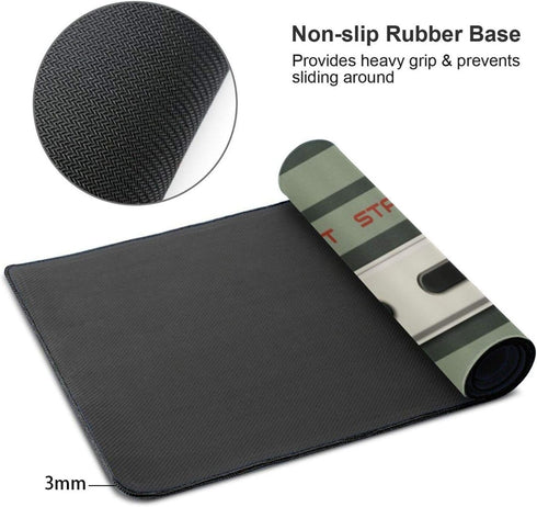 Game Console Buttons Extended Gaming Mouse Pad, Thick Large Computer Keyboard Mouse Mat, Non-Slip Rubber Base Stitched Edges by CAIJIZHO