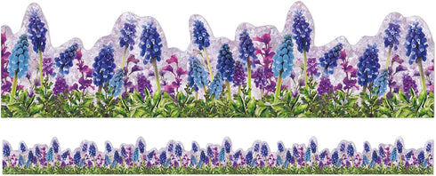 Eureka Curiosity Garden Floral Extra Wide Decorative Classroom Bulletin Board Trim for Teachers, 3.25" Wide, 12 Strips