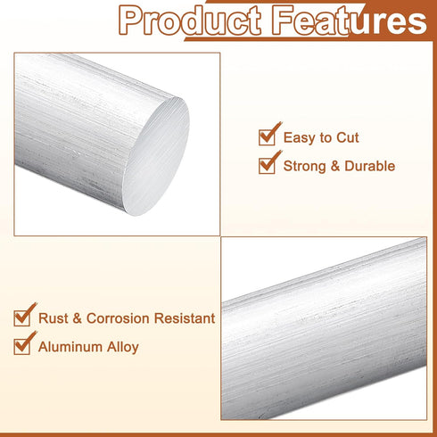 uxcell 1Pcs 1 1/2"(38mm) Dia Round Aluminum Rod, 12"(305mm) Long 6061 Solid Lathe Bar Stock for DIY Crafts