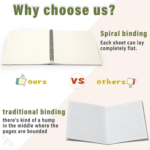 Fuutreo 6 Pcs Spiral Notebook for Work, B5 10.5 x 7.45 Inch College Ruled Journal with Kraft Cover