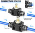 TAILONZ PNEUMATIC 4mm Tube OD Air Flow Control Valve, Push-to-Connect Fitting, In-Line Speed Controller