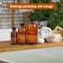 STARSIDE 12 Pack 8 oz Amber Glass Bottles with Lids, 240ml Round Boston Bottles for Essential Oils, Juices