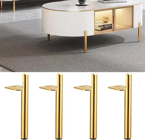Autuwintor 7 inch Gold Furniture Legs, Set of 4 Heavy Duty Metal feet