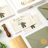 50 Pack Whaline Baby Shower Thank You Cards Boxed Vintage Green Cloth Note Cards with Envelopes Stickers Greeting Blank