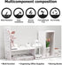 MASAKA B&W Desktop Organizers with Shelves, Adjustable WPC Display Shelf for Office Desk, Makeup Shelf, White