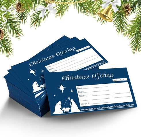 Cholemy 500 Pcs Christmas Offering Envelopes, 6.3 x 3.1 Inch Tithes and Donation Envelopes for Church Supplies (Star)