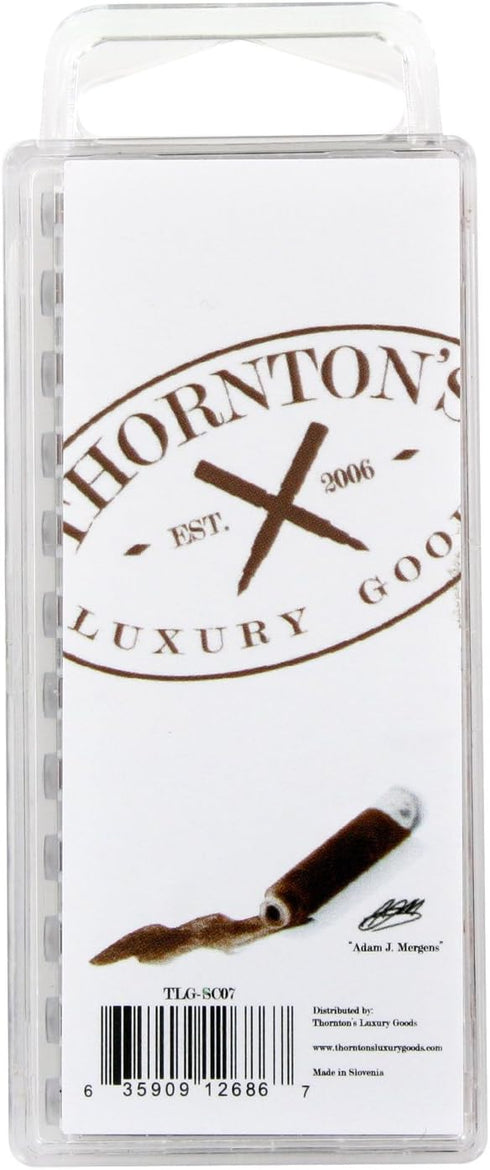 Thornton's Luxury Goods Short Standard Fountain Pen Ink Cartridges, Brown Ink, Pack of 12 Refills