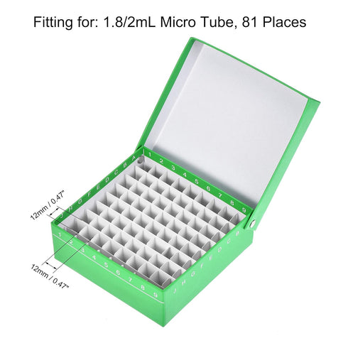 uxcell Centrifuge Tube Freezer Storage Box, 81 Places Waterproof Cardboard Holder for 1.8/2ml Tubes