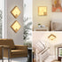 Dimmable, Natural Alabaster Wall Sconce Antique, Square Marble Wall Lighting LED Alabaster Wall Lamp Fixture