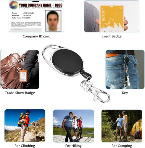 YoungRich 4PCS Retractable Key Chain for Man Woman, Key Ring Chain with Belt Clip, Extendable Strong Spring Lanyard