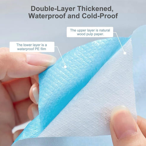 YTLX 20pcs Quality Disposable Toilet Seat Covers Stick-On Non-Slip for Public Toilets Hospital Hotel, Portable Travel
