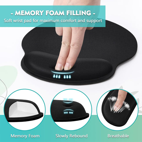 TONOS Mouse Pad and Keyboard Wrist Rest- Ergonomic Wrist Rest for Computer Keyboard and Mouse Pad, Memory Foam Wrist