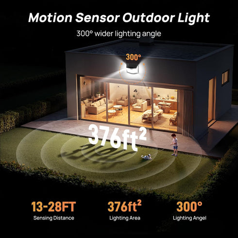 248 6 Pack, 300 3 IP66 TECKNET LED Outdoor Solar Lights & Motion Sensor Angle & Lighting Modes Solar Lights Outdoor