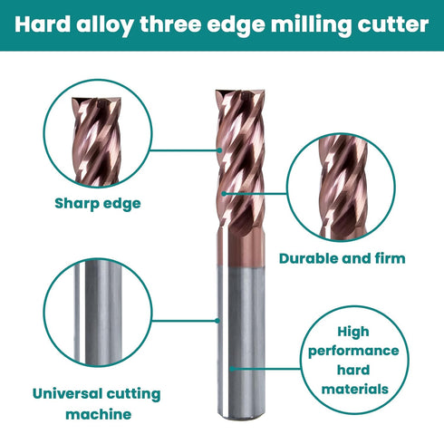 4-Edge 5/16 Upper-Cut Drill Bit for CNC Machine Tools, Carbide Drill Bit for Carbon Steel, Alloy Steel, Tool Steel,