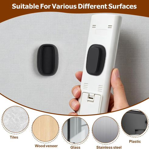 Ninsula 4 Pack Magnetic Remote Control Holder Wall Mount, No Drill Self-Adhesive Organizer TV Remote Holder, Black