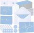 Supervitae 100 Pack Light Blue Thank You Cards Bulk with Envelopes and Stickers