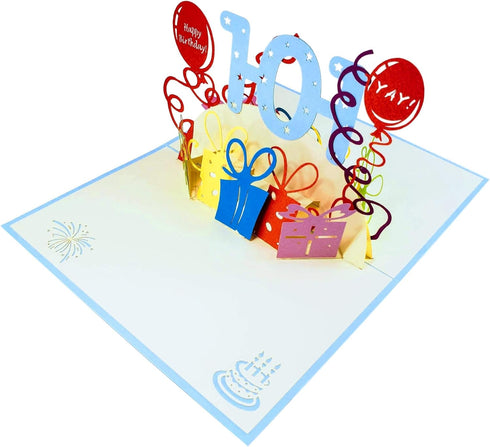 iGifts And Cards Happy 101st Birthday 3D Pop Up Greeting Card - Unique, Fun Gift for Special Occasions, Celebration