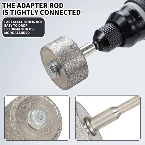 3/4 Inch (20mm) Flat Diamond Grinding Wheel Cutter, 1/8" Shank for Tungsten Sharpener, 3 Pack for Grinding