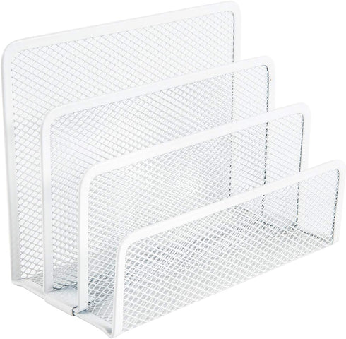VANRA Metal Letter Tray, White - Letter Rack with 3 Compartments, Desk Organizer for School and Office