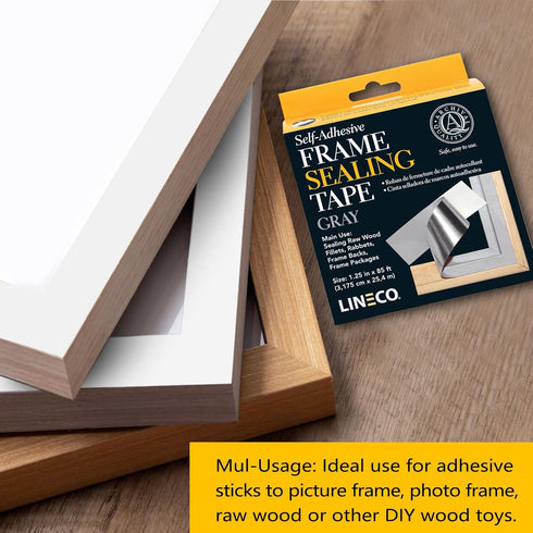 Lineco Archival Self-Adhesive Frame Sealing Tape, Acid-Free, Non-yellowing, Gray, 1.25 Inch x 85 Feet, Pack of 1