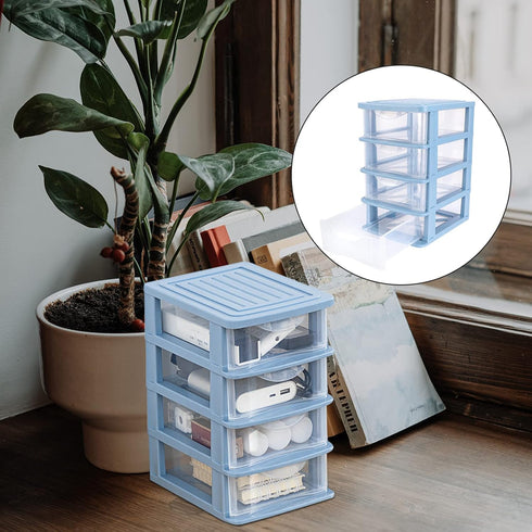 Hemoton Desktop Drawer Box Unit, Storage Organizer for Pen and Office Supplies, Plastic Drawers