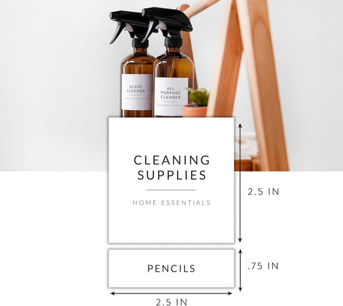 Laundry Labels for Jars, 136 Preprinted Stickers for Home and Laundry Organization, Storage Bins, Cleaning Jars