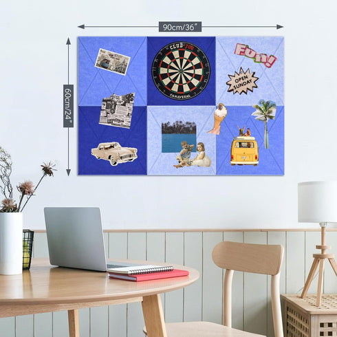 Large Cork Board for Walls 24"X36" with 30 Push Pins, Easy Peel & Stick Vision Bulletin Board Tiles