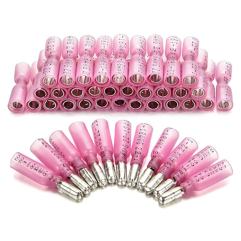 200PCS Heat Shrink Bullet Connectors - Female & Male Waterproof Marine Automotive Full Insulated Electrical Crimp Wire Terminals Assortment Kit